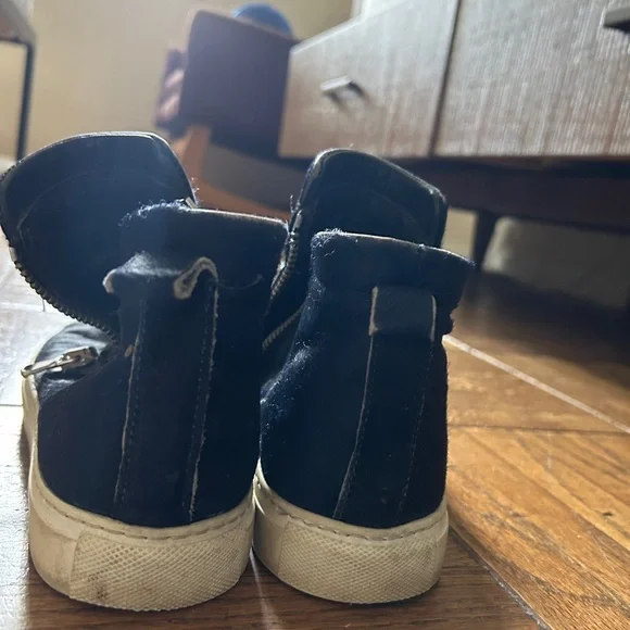 OFFICINE CREATIVE SIZE 9.5|39.5 Navy Blue pony hair SNEAKER Boots - Picture 3 of 7